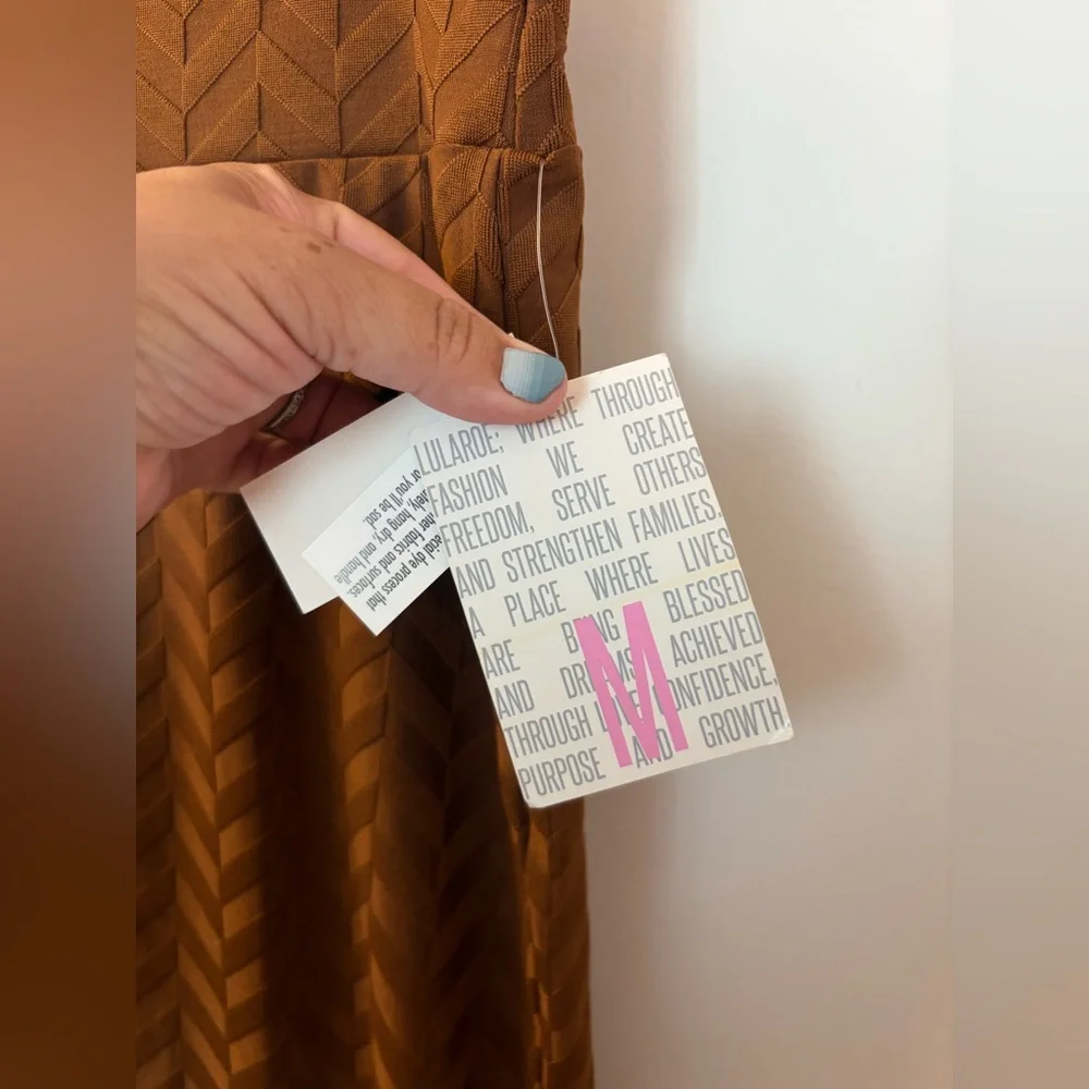 LuLaRoe Brown Chevron Midi Skirt NWT 16-20 W/L 26 M Cassie - Picture 3 of 6